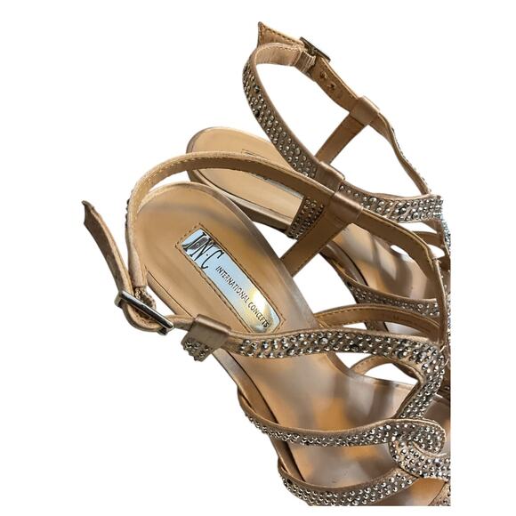 INC International Concepts Sandal Heel 7.5M Randii Bisque Rhinestone-Read Flaw - Picture 15 of 15